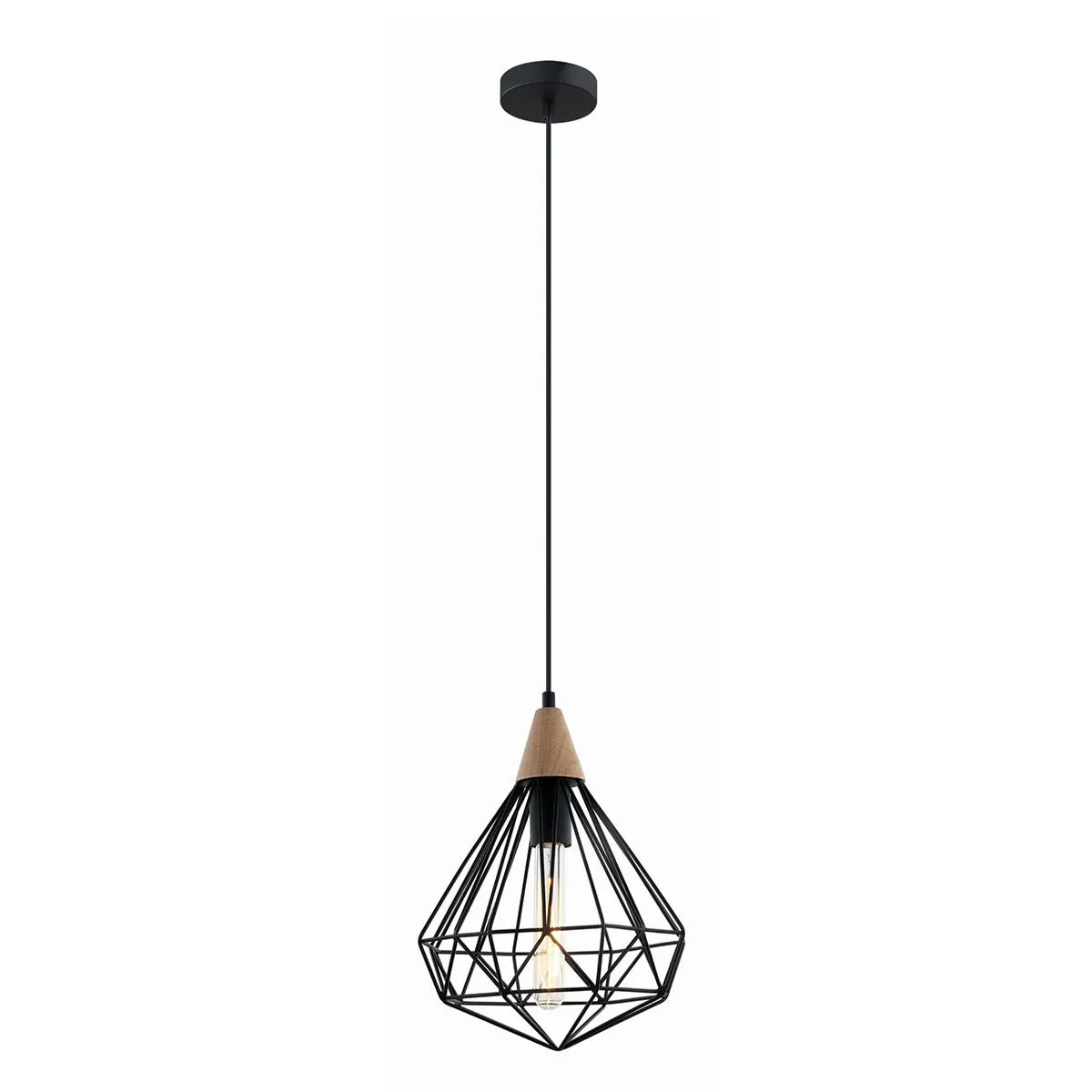 Maelle, retro lampa wisząca, czarna, E27, MDM-2591/1S BK